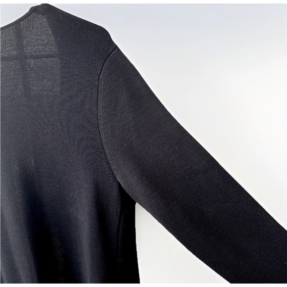 Eileen Fisher 80% Silk & 20% Cotton Black Cardigan Size Medium Elegant Outerwear - Picture 3 of 6